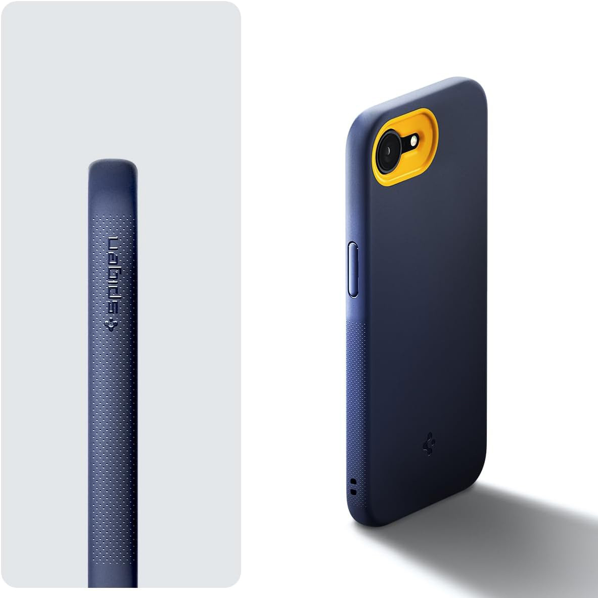 Etui Spigen Nano Pop Mag do MagSafe do Apple iPhone 16e, granatowo-żółte